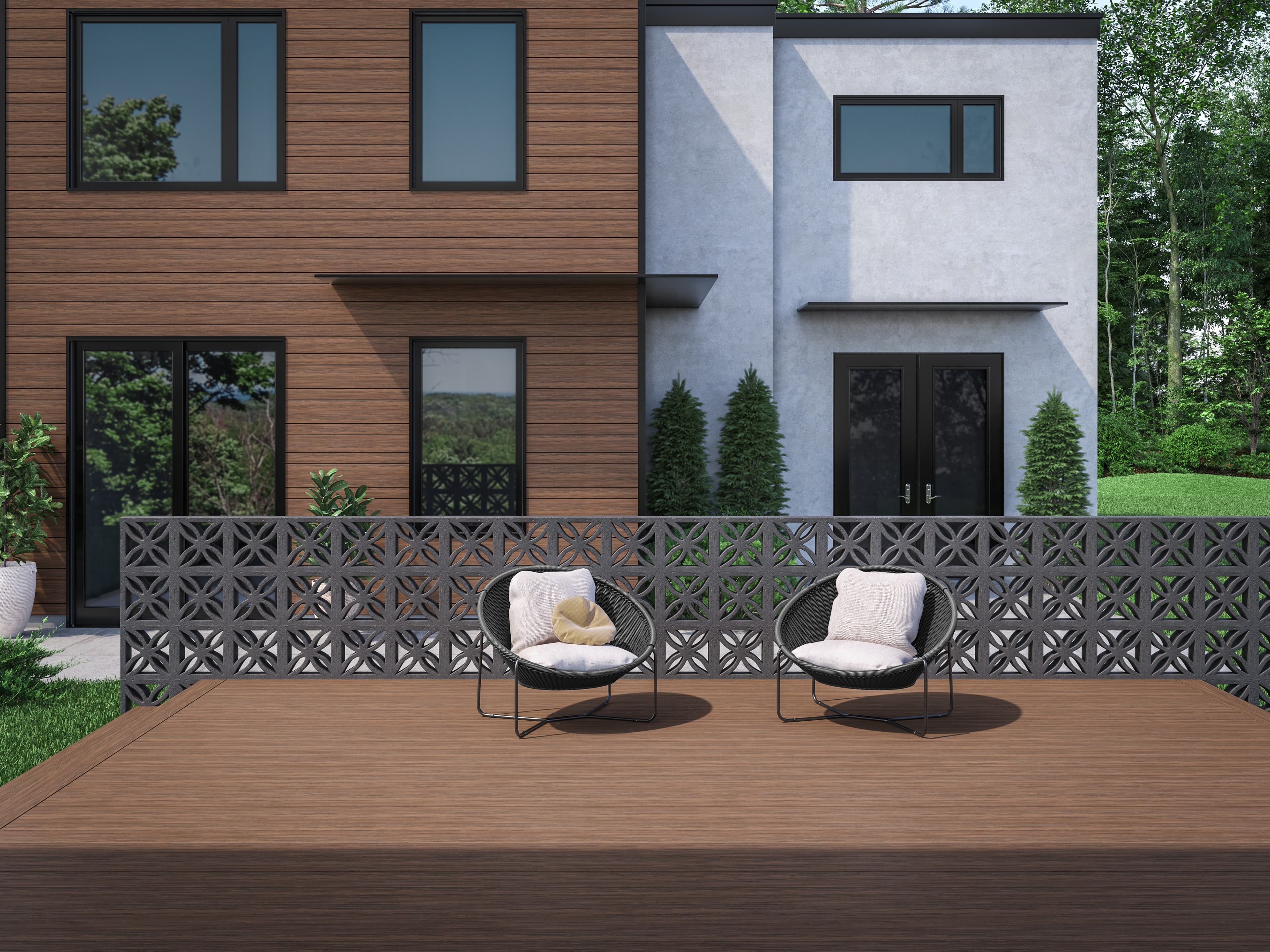 Deckorators Voyage Mesa decking and cladding on a modern home