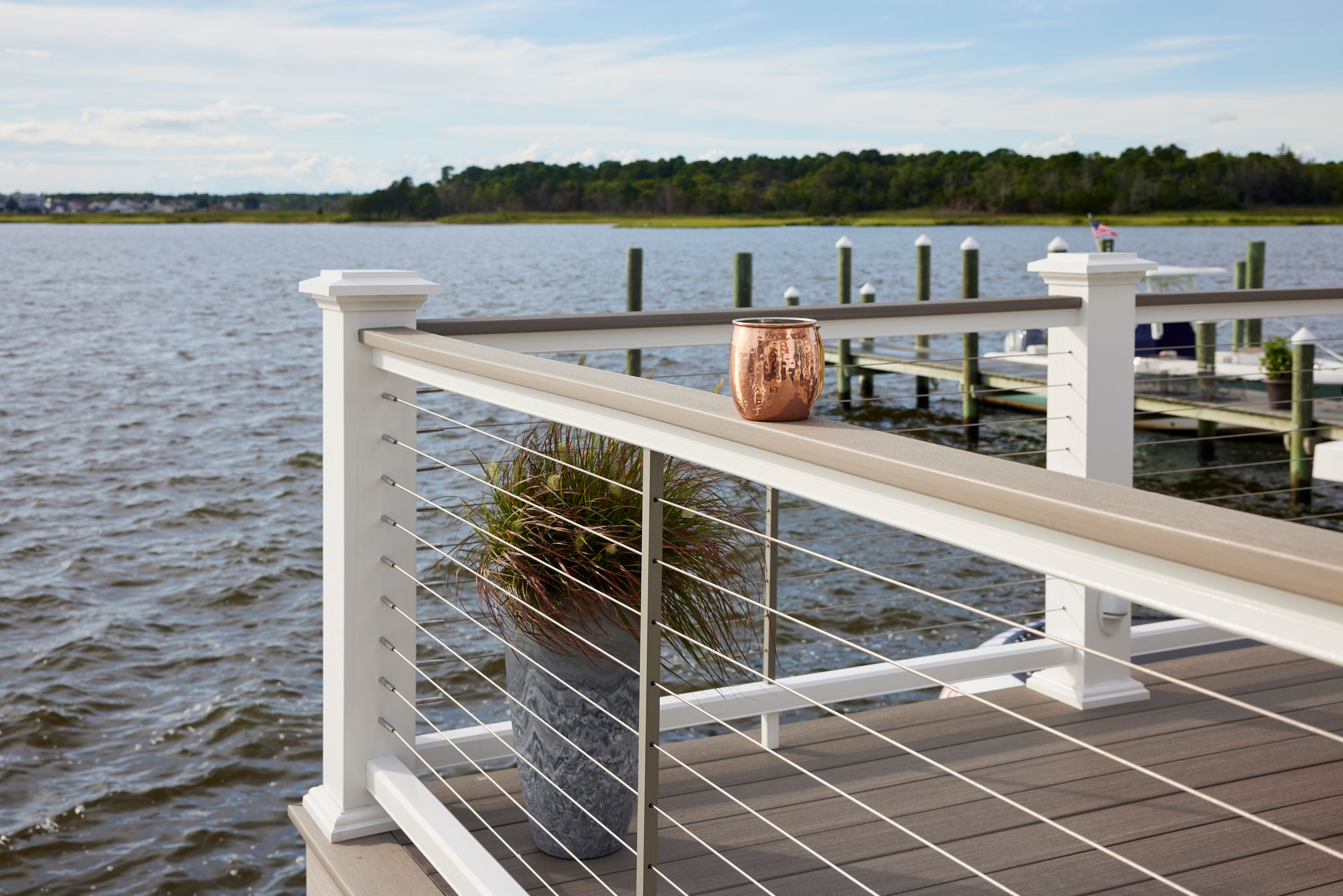 TimberTech Coastline MAX deck with drink rail feature
