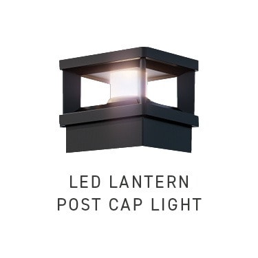 TimberTech metal railing with LED lantern post cap light