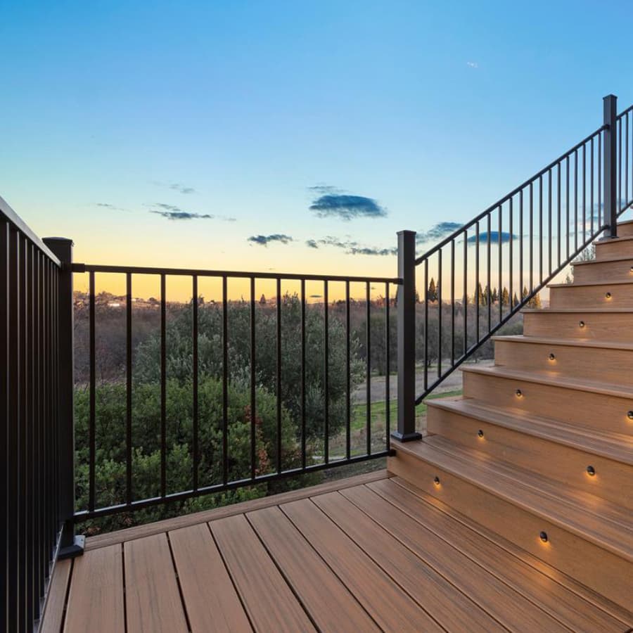 Fortress Iron FE26 railing panel installed on deck